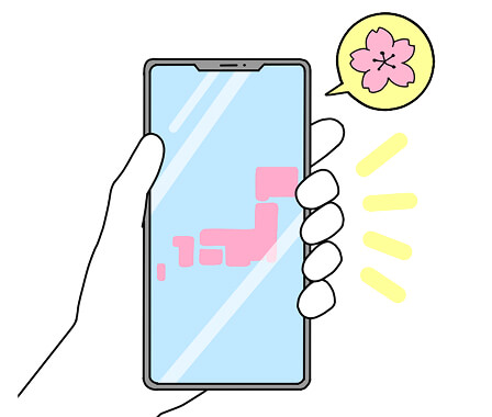 日本地図が表示されているスマートフォンを片手で持っている